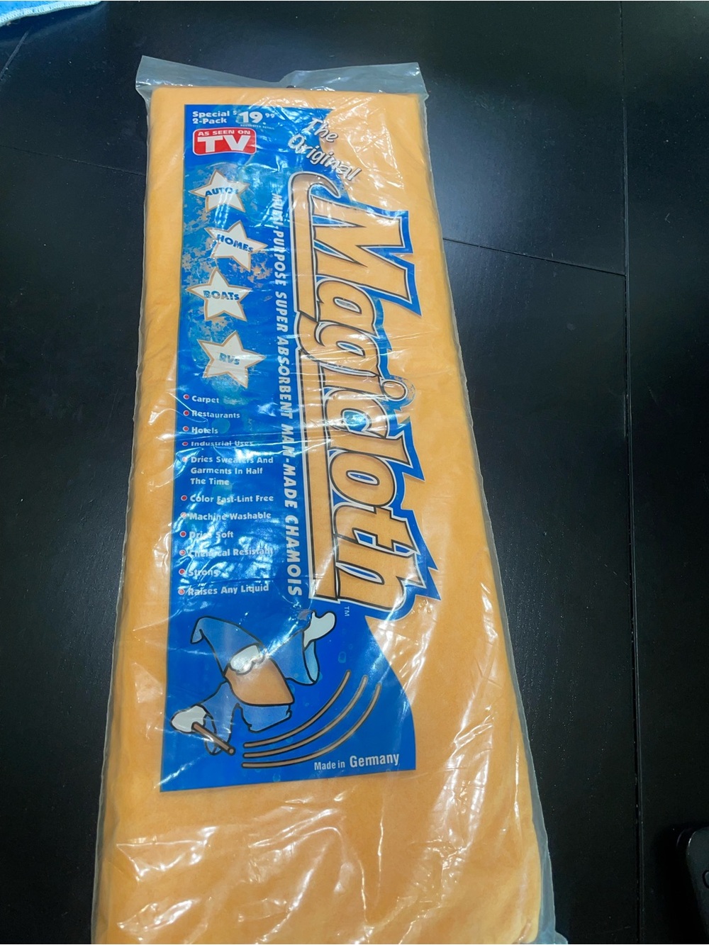 Vintage Magicloth Multi-Purpose Super Absorbent Man-Made Chamois Rare 2 Pack rag